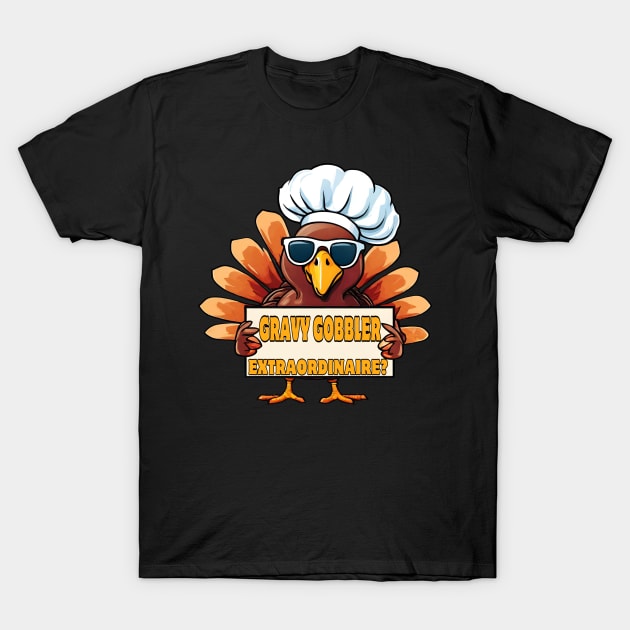 Thanksgiving Turkey Chef T-Shirt by Ilustradamus